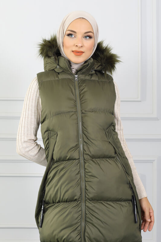 North İce Şişme Yelek TS0569 Haki - 5