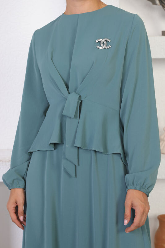 Broşlu Etekli Takım TS0352 Mint - 8