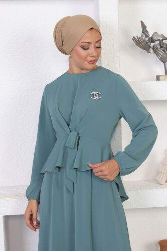 Broşlu Etekli Takım TS0352 Mint - 7