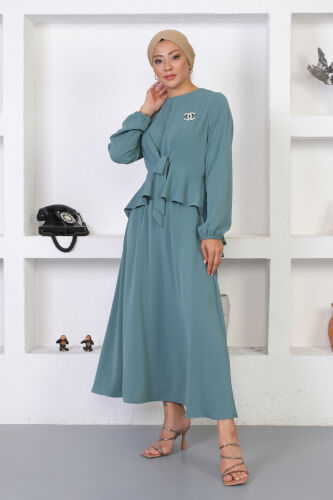 Broşlu Etekli Takım TS0352 Mint - 4