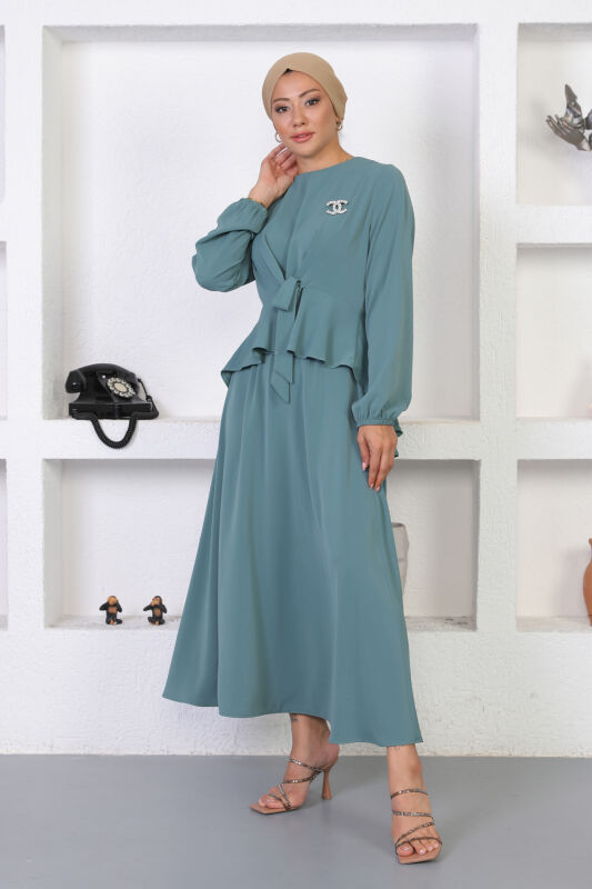 Broşlu Etekli Takım TS0352 Mint - 4