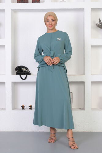 Broşlu Etekli Takım TS0352 Mint - 2
