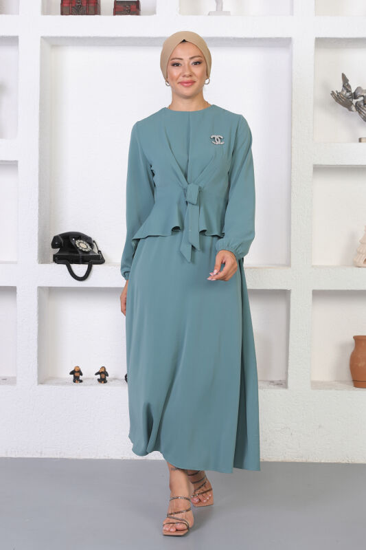 Broşlu Etekli Takım TS0352 Mint - 1